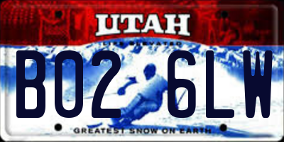 UT license plate B026LW