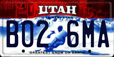 UT license plate B026MA