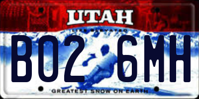 UT license plate B026MH