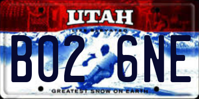 UT license plate B026NE