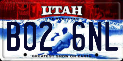 UT license plate B026NL