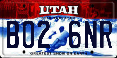 UT license plate B026NR