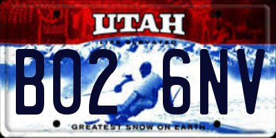 UT license plate B026NV