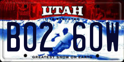 UT license plate B026OW