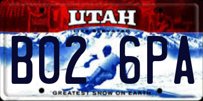UT license plate B026PA
