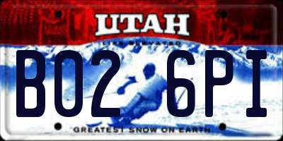 UT license plate B026PI
