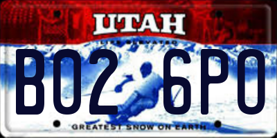 UT license plate B026PO