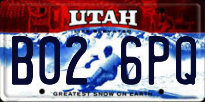 UT license plate B026PQ