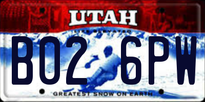 UT license plate B026PW