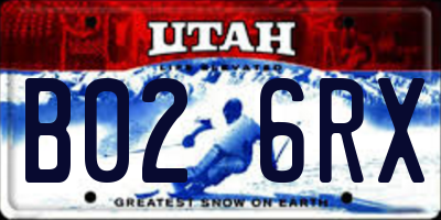 UT license plate B026RX