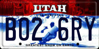 UT license plate B026RY