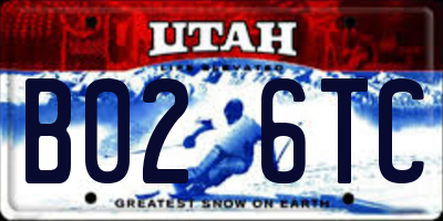 UT license plate B026TC