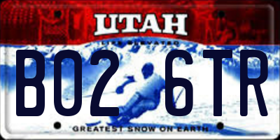 UT license plate B026TR