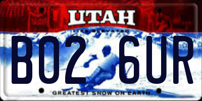UT license plate B026UR