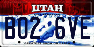 UT license plate B026VE