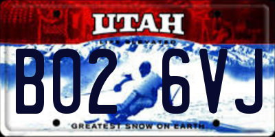 UT license plate B026VJ