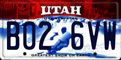 UT license plate B026VW