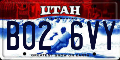 UT license plate B026VY