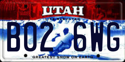 UT license plate B026WG