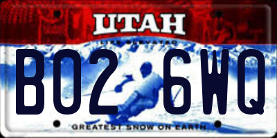 UT license plate B026WQ