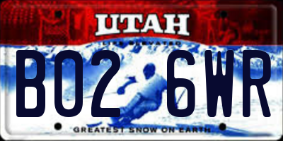 UT license plate B026WR