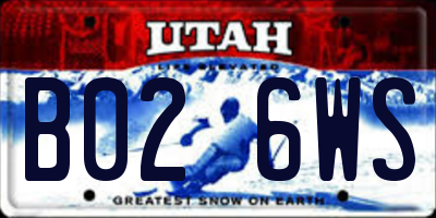 UT license plate B026WS