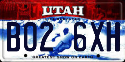 UT license plate B026XH
