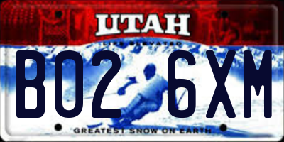 UT license plate B026XM