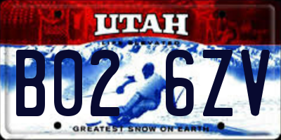 UT license plate B026ZV