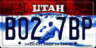 UT license plate B027BP