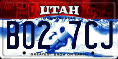 UT license plate B027CJ