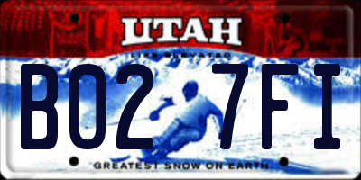 UT license plate B027FI