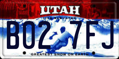 UT license plate B027FJ