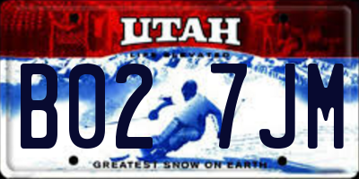 UT license plate B027JM