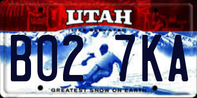 UT license plate B027KA