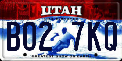 UT license plate B027KQ