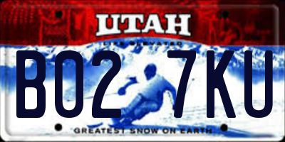 UT license plate B027KU