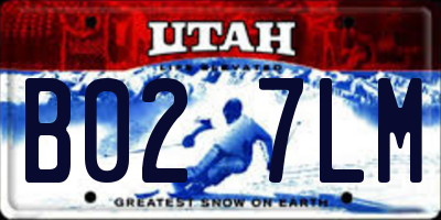 UT license plate B027LM