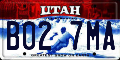 UT license plate B027MA