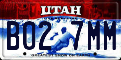 UT license plate B027MM