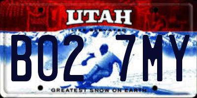 UT license plate B027MY