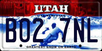 UT license plate B027NL