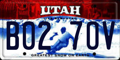 UT license plate B027OV
