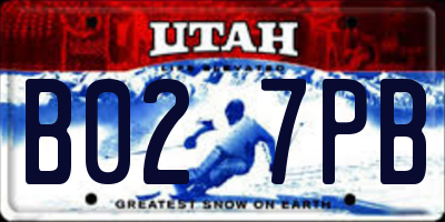 UT license plate B027PB