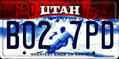 UT license plate B027PD