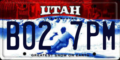 UT license plate B027PM