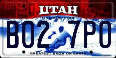 UT license plate B027PO