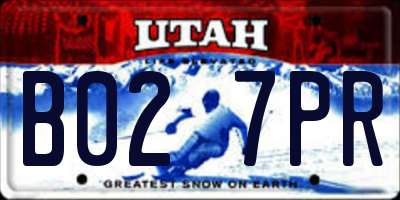 UT license plate B027PR
