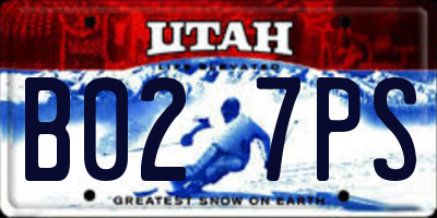UT license plate B027PS