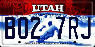 UT license plate B027RJ